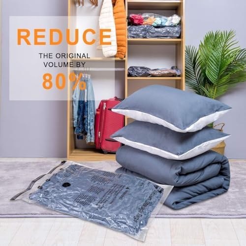 24 Pack Vacuum Storage Bags with Electric Pump, (5 Jumbo, 5 Large, 5 Medium, 5 Small, 4 Roll Up Bags) Space Saver Bag for Clothes, Mattress, Blanket, Duvets, Pillows, Comforters,Travel