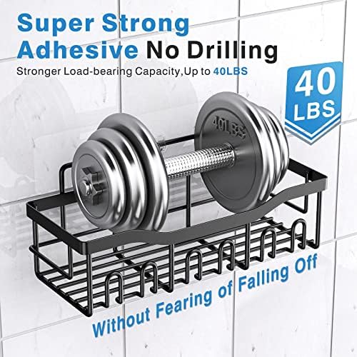 Adhesive Shower Caddy, 5 Pack Rustproof Stainless Steel Bath Organizers With Large Capacity, No Drilling Shelves for Bathroom Storage & Home Decor-XL Size