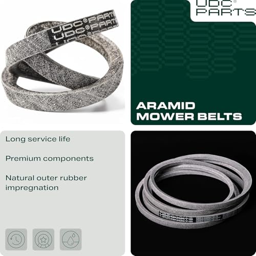 UDC Parts GX21833 Mower Deck Belt for John Deere D140 L130 L120 LA145 D160 E140 LA130 E170 D155 S170 E160 S140 Z255 with 48 inch Deck Replaces OEM GX20571 / Aramid Cord