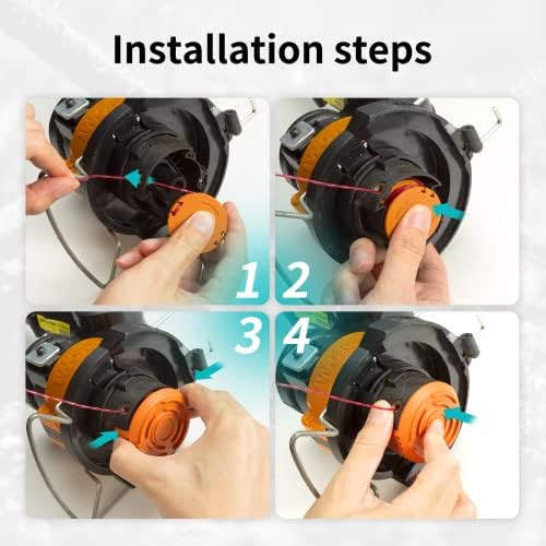 20 Pack Trimmer Spool Line for Worx,(WA0010)Replacement Trimmer Spool Line for Worx,Trimmer Line Refills 0.065 inch for Worx,Suitable for Worx String Trimmers(16 Pack Grass Trimmer Line,4 Trimmer Cap)