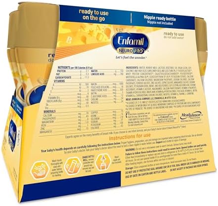 Enfamil NeuroPro Baby Formula, MFGM* 5-Year Benefit, Expert-Recommended Brain-Building Omega-3 DHA, Exclusive Immune Supporting HuMO6 Blend, Ready-to-Feed Infant Formula, Liquid, 8 Fl Oz, 24 Bottles