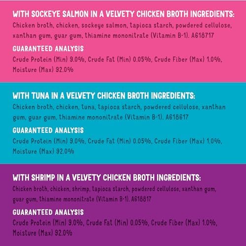 Purina Friskies Grain Free Wet Cat Food Lickable Cat Treats Variety Pack, Lil' Soups With Salmon, Tuna or Shrimp - (Pack of 30) 1.2 oz. Cups