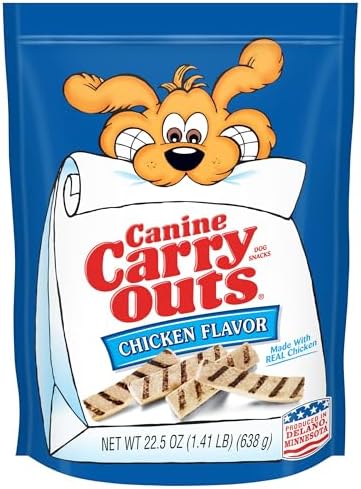 Canine Carry Outs Dog Treats, Chicken Flavor, 22.5 Ounce (Pack of 4), Made with Real Chicken