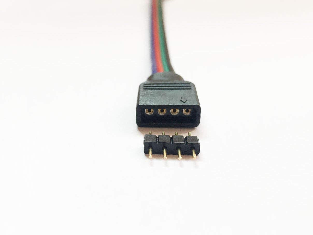 LitaElek 20pcs 4 Pin LED Strip Connector Male to Male Adapter Plug for SMD 5050 3528 2835 RGB LED Strip TV Backlight LED Tape Flexible Ribbon Rope Light Controller Connector, Black
