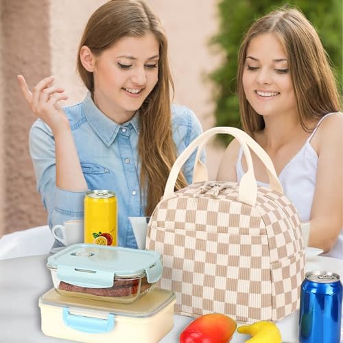Bluboon Lunch Bag for Women Men Cute Corduroy Lunch Tote Bags Reusable Insulated Lunch Box Large Capacity Reusable Insulated Cooler for Work Picnic or Travel