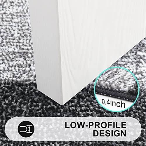 Kitinjoy Indoor Outdoor Door Mat, 32x20 Non-Slip Absorbent Dirt Trapper, Low-Profile Washable Inside Entrance Front Floor Mat, Sturdy Soft Entry Doormats for Entryway, Black