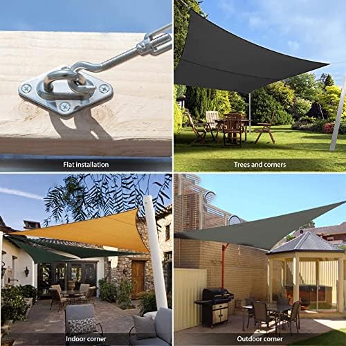Sun Shade Sail Hardware Kit 6 Inch for Rectangle & Triangle Shade Sail Install, Stainless Steel ShadeSail Fixing Accessories for Outdoor Patio Canopy Garden, Heavy Duty Awning Attachment 44 Set
