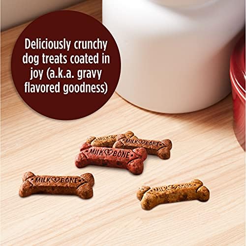 Milk-Bone Gravy Bones Dog Treats with 4 Savory Meat Flavors Coated in Gravy, 7 Pound