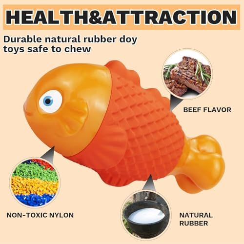 WinTour Indestructible Dog Toys for Aggressive Chewers, Tough Chew Toys for Medium & Large Breeds, Squeaky and Durable Chewers for Large Dogs