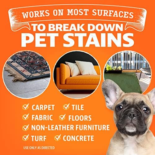 Angry Orange Stain Remover - 32oz Enzyme Pet Cleaner - Dog & Cat Urine Destroyer and Stain Remover - Citrus Spray Cleaning Solution - Puppy Supplies