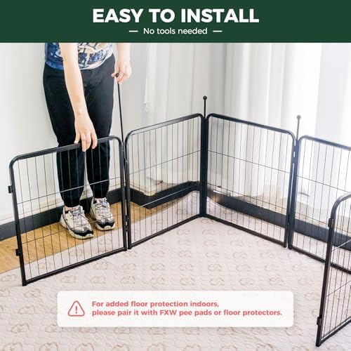 FXW Rollick Unleashed Dog Playpen for Yard, RV Camping, 24 inch 8 Panels for Small and Puppy Dogs│Patented