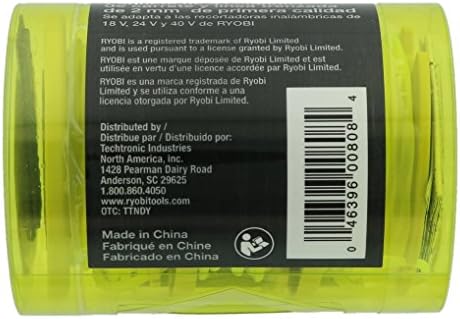 Ryobi One PLUS+ AC80RL3 OEM .080 Inch Twisted Line and Spool Replacement for Ryobi 18v, 24v, and 40v Cordless Trimmers (3 Pack)