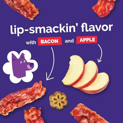 Fruitables Skinny Mini Dog Treats, Healthy Sweet Potato Treat for Dogs, Low Calorie & Delicious, Puppy Training, Free of Wheat, Corn and Soy, Made in the USA, Bacon and Apple Flavor, 12oz
