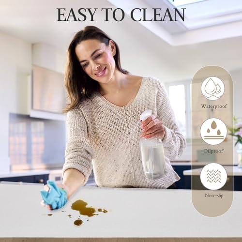 Beautysaid Shelf and Drawer Liner for Kitchen Cabinet, Non Adhesive Non Slip Shelf Paper Waterproof Washable Thickened for Dresser Pantry Shelve Bathroom Protector Liner(White,12 in x 20FT)