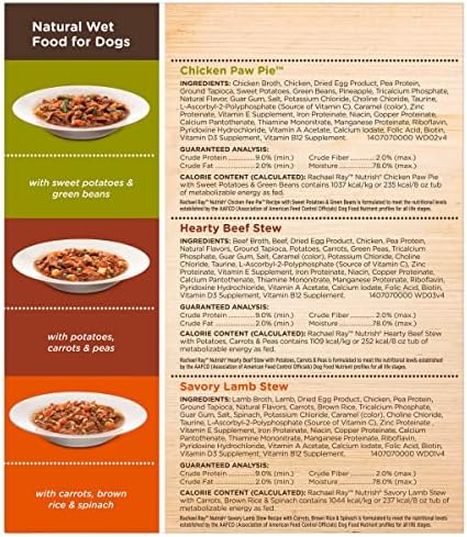 Rachael Ray Nutrish Natural Premium Wet Dog Food, Savory Favorites Variety Pack, 8 Ounce Tub (Pack of 6) (6303230800)