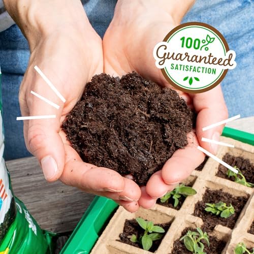 Back to the Roots 3-in-1 Seed Starting Mix 6 Quarts, 100% Organic & USA Made for Herbs, Veggies, Flowers, w/Nutrient Rich Plant Food, Worm-Castings, & Moisture Controlling Yucca Brown