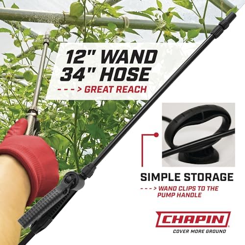 Chapin 20002 Made in USA 2 -Gallon Lawn and Garden Pump Pressured Sprayer, for Spraying Plants, Garden Watering, Lawns, Weeds and Pests, Translucent White