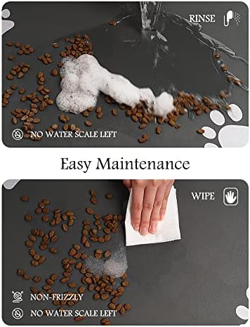 Pet Feeding Mat-Absorbent Dog Mat for Food and Water Bowl-No Stains Quick Dry Dispenser Mat-Dog Accessories Pet Supplies-Bowl for Messy Drinkers(Darkgrey,16"x24"