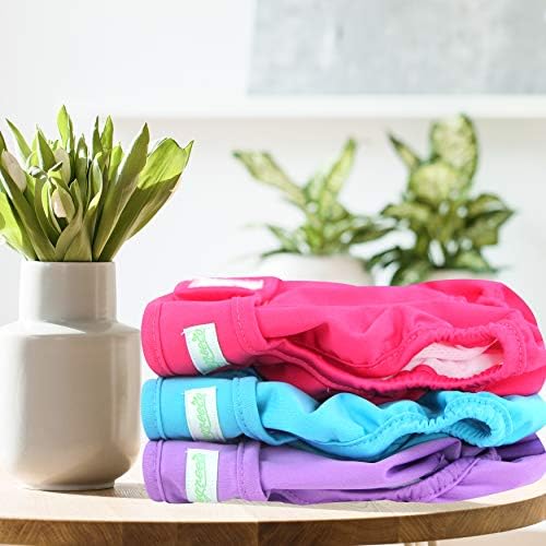 wegreeco Washable Reusable Premium Female Dog Diapers, Medium Large Small Dog Doggie Puppy & Doggy Diapers Female,Period Panties in Heat (Pack of 3, Large)