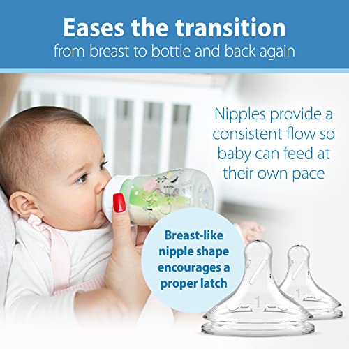 Dr. Brown’s Natural Flow Anti-Colic Options+ Wide-Neck Baby Bottle Designer Edition Bottles, Woodland Decos, 5 oz/150 mL, Level 1 Nipple, 2-Pack, 0m+