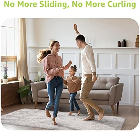 Rabenda 12 Pcs Rug Tape, Non Slip Rug Pads Grippers for Hardwood Floors and Tiles, Reusable Carpet Tape for Area Rugs, Double-Sided Adhesive Rug Stickers Keep Corners Flat (Black)