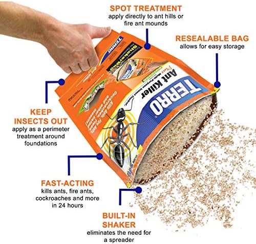 TERRO T901SR Ant Killer Plus Multi-Purpose Insect Control for Outdoors - Kills Fire Ants, Fleas, Cockroaches, and Other Crawling Insects - 2 Pack, Granule