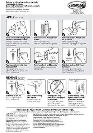 Command Medium Designer Hooks, Damage Free Hanging Wall Hooks with Adhesive Strips, No Tools Wall Hooks for Hanging Decorations in Living Spaces, 9 White Hooks and 12 Command Strips