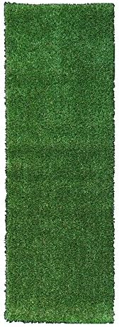 Ottomanson Artificial Grass Turf 2'7" x 10' Indoor Outdoor Faux Grass Rug with Drainage Holes, Customizable with Extra Long Size Options, Perfect for Patio Lawn Balcony Weddings Photoshoot Backdrop