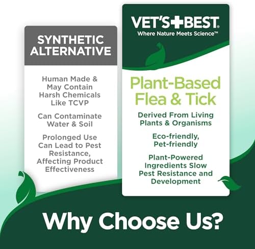 Vet's Best Natural Indoor Flea and Tick Spray – Dog Flea and Tick Treatment for Home, Plant-Based Formula with Natural Oils, Kills Fleas, Eggs & Ticks on Contact, Made in USA, 32 oz