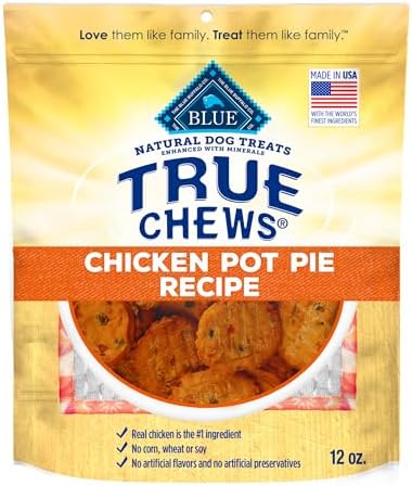 Blue Buffalo True Chews Dog Treats Made in the USA with Natural Ingredients Chicken Pot Pie