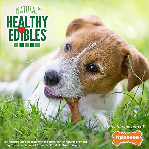Nylabone Healthy Edibles WILD Natural Dog Chew Treats for Small Dogs, Long Lasting Dog Healthy Chew Bones Made in USA, Bison Flavor, For Dogs Up to 25 lbs. (8 Count)
