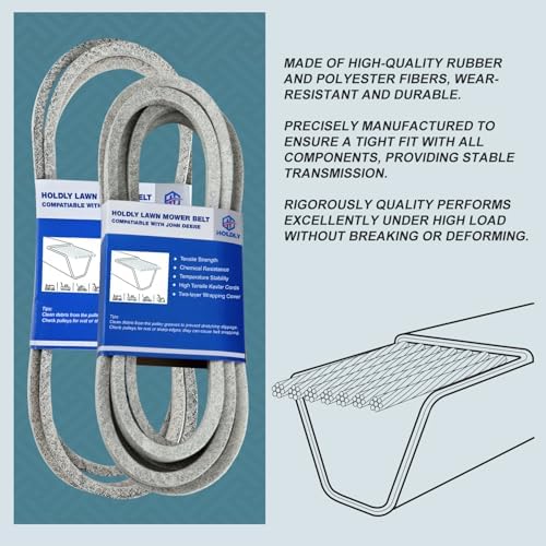 1/2 x 141 Mower Deck Belt GX21833/GX20571, Kevlar Cord Belt for John Deere D140 D150 D160 L120 L130 L145 L155 LA130 LA140 LA145 LA165,S140, S160, S170 S140 Z255 with 48 inch Deck (GX21833)