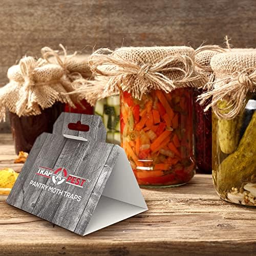 12 Pack Pantry Moth Traps - Safe and Effective for Food and Cupboard - Glue Traps with Pheromones for Pantry Moths