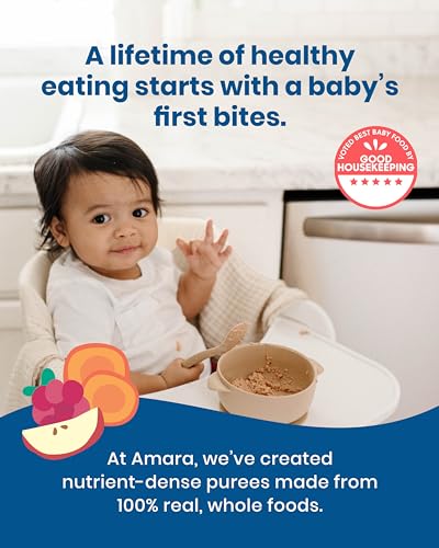 Amara Organic Baby Food - Stage 1 - Banana - Baby Cereal to Mix With Breastmilk, Water or Baby Formula - Shelf Stable Baby Food Pouches Made from Organic Fruit - 7 Pouches, 3.5oz Per Serving
