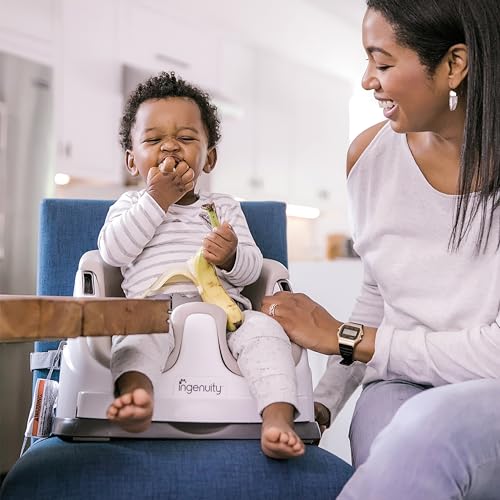 Ingenuity Baby Base 2-in-1 Booster Feeding and Floor Seat with Self-Storing Tray - Cashmere