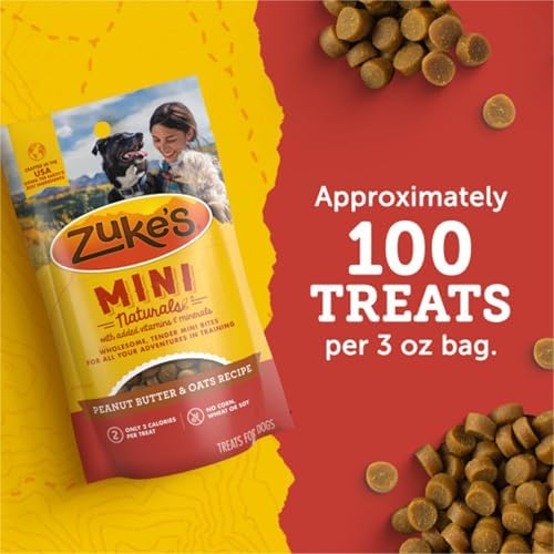 Zuke’s Mini Naturals Dog Training Treats for the Dogs, Pet Treats made with Real Peanut Butter, 16 oz. Resealable Pouch - 16 oz. Bag