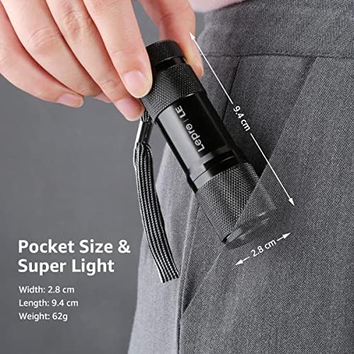 Lighting EVER Black Light Flashlight, Small UV Lights 395nm, Portable Ultraviolet Light Detector for Invisible Ink Pens, Dog Cat Pet Urine Stain, AAA Batteries Included
