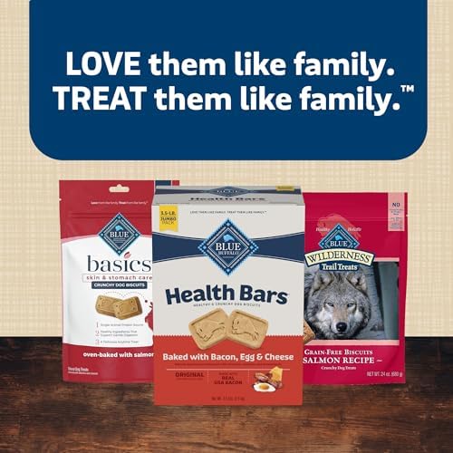 Blue Buffalo Health Bars Crunchy Dog Biscuits, Oven-Baked With Natural Ingredients, Bacon, Egg & Cheese, 3.5-lb Box