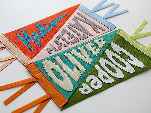 Duty Covered - Rosanbella Personalized Name Pennant for Nursery Room Decor, Baby Shower Gift, Baby Boy Girl Name Nursery Flag, Baby Name Banner Flag Wall Hanging, Specify the Colour by Yourself