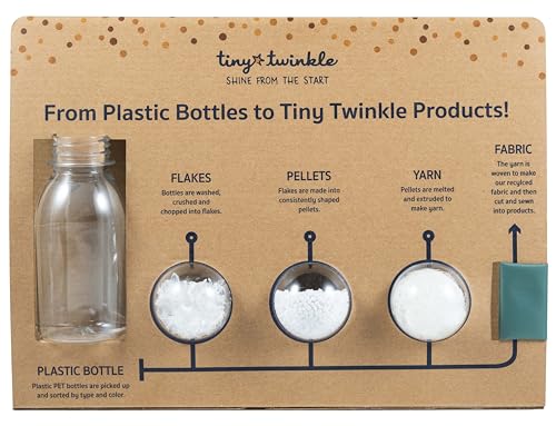 Tiny Twinkle Mess Proof Baby Bib - Waterproof & Lightweight Baby-Led Weaning Apron | 100% Recycled Polyester, Easy Clean & Machine Washable (Dinosaur, Small 6-24 Months)