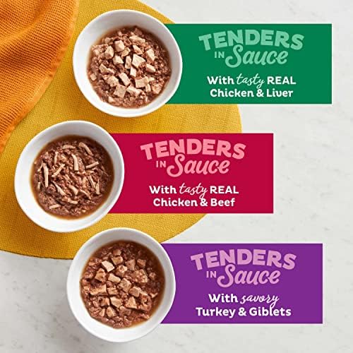 Meow Mix Tenders in Sauce Wet Cat Food, Poultry & Beef Variety Pack, 2.75 Ounce Cup (Pack of 24)