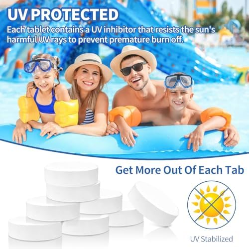 Chlorine Tablets 3 inch 5 Pounds, TABIT Swimming Pool Long Lasting Chlorinating Tablets, Slow Dissolving, Tri-Chlor for Swim Pool, Hot Tubs, Spa