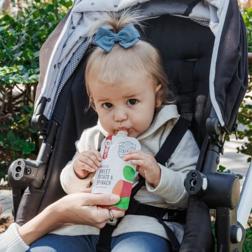 Serenity Kids 6+ Months Veggie Puree Organic Baby Food Pouches - No Added Sugar, Allergen-Free & BPA-Free Baby Snacks - 3.5 Oz, 8 Pack