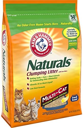 ARM & HAMMER Naturals Clumping Cat , Litter Odor Control, Multi Cat Litter, 18 lb. Bag