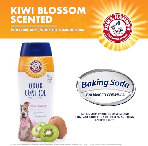 Arm & Hammer for Pets Super Deodorizing Shampoo for Dogs | Best Odor Eliminating Dog Shampoo | Great for All Dogs & Puppies, Fresh Kiwi Blossom Scent, 20 oz, 6-Pack