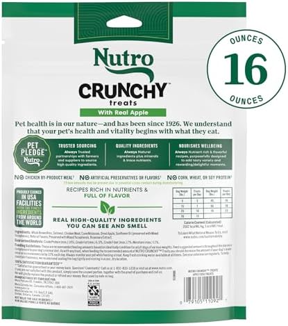 Nutro Crunchy Dog Treats with Real Apple, 16 oz. Bag