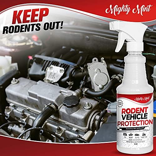 Mighty Mint Peppermint Oil Rodent Repellent Spray for Vehicles – Natural Mouse & Rat Control for Car Engines, RVs, Trucks & Boats – Plant-Based, Extra-Strong Formula – 16 oz