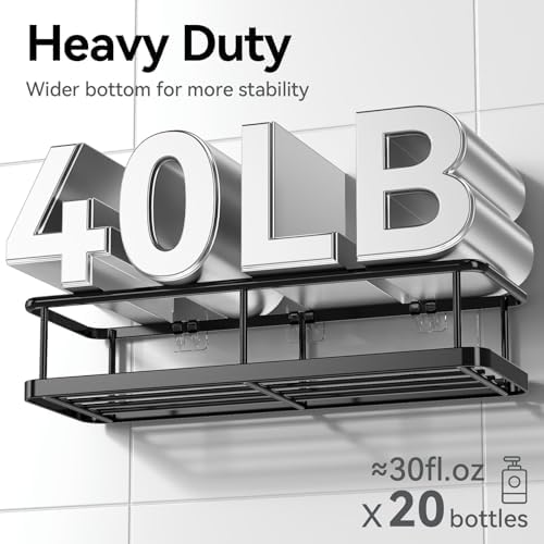 YASONIC Shower Caddy, 100% Rustproof Shower Shelves for Inside Shower, No Drilling Bathroom Organizers and Storage, 6 Pack Large Capacity Bathroom Caddy for Kitchen & Home Decor