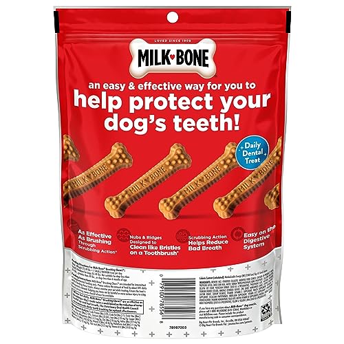 Milk-Bone Original Brushing Chews, Small/ Medium Daily Dental Dog Treats, 9 Count (Pack of 5) Scrubbing Action Helps Clean Teeth