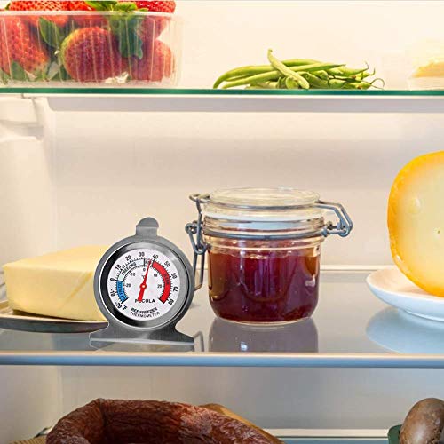 4PACK Refrigerator Thermometer -30-30 deg C/-20-80 deg F, Classic Fridge Thermometer Large Dial with Red Indicator Thermometer for Freezer Refrigerator Cooler